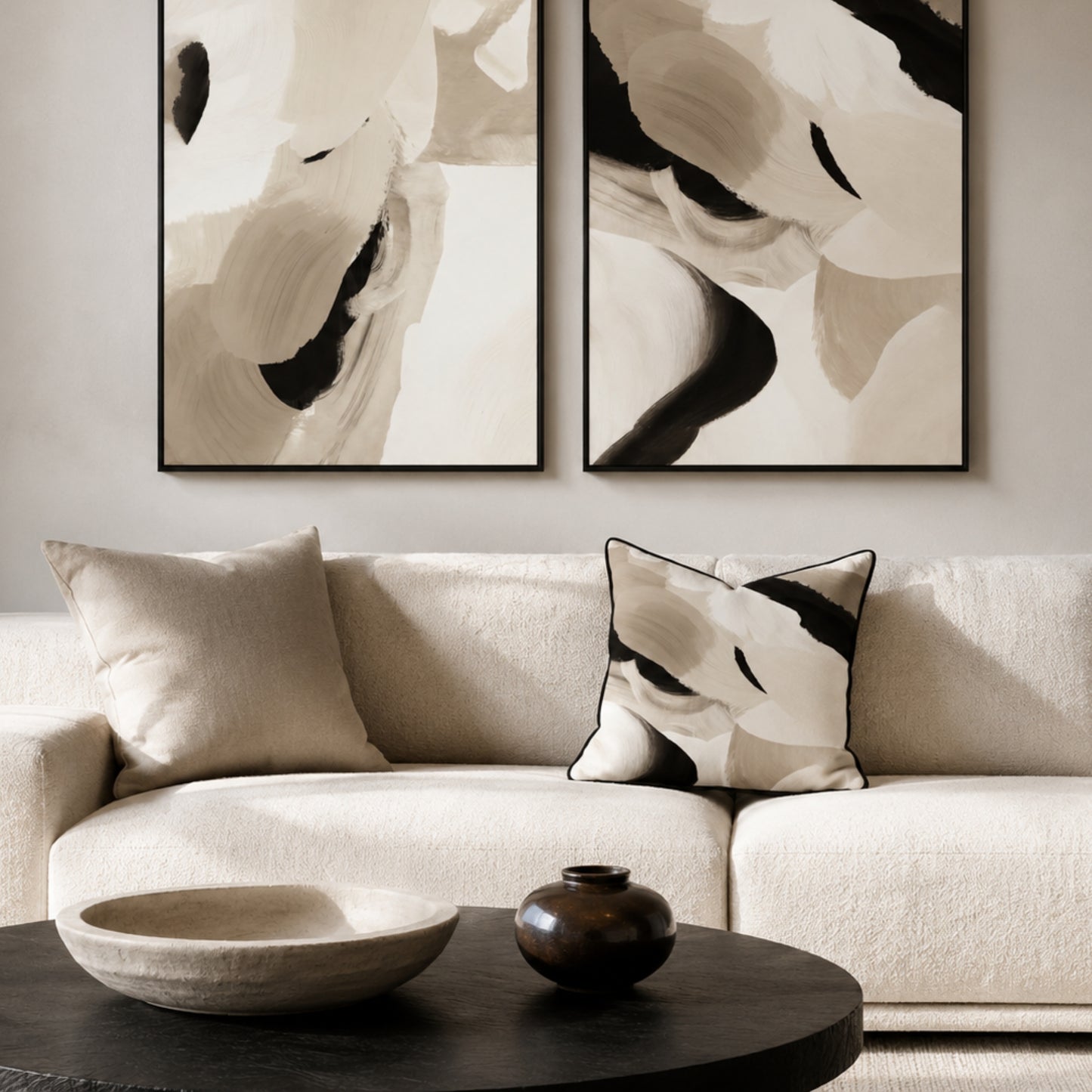 Abstract Velvet Dune Velvet Cushion - 60 x 60