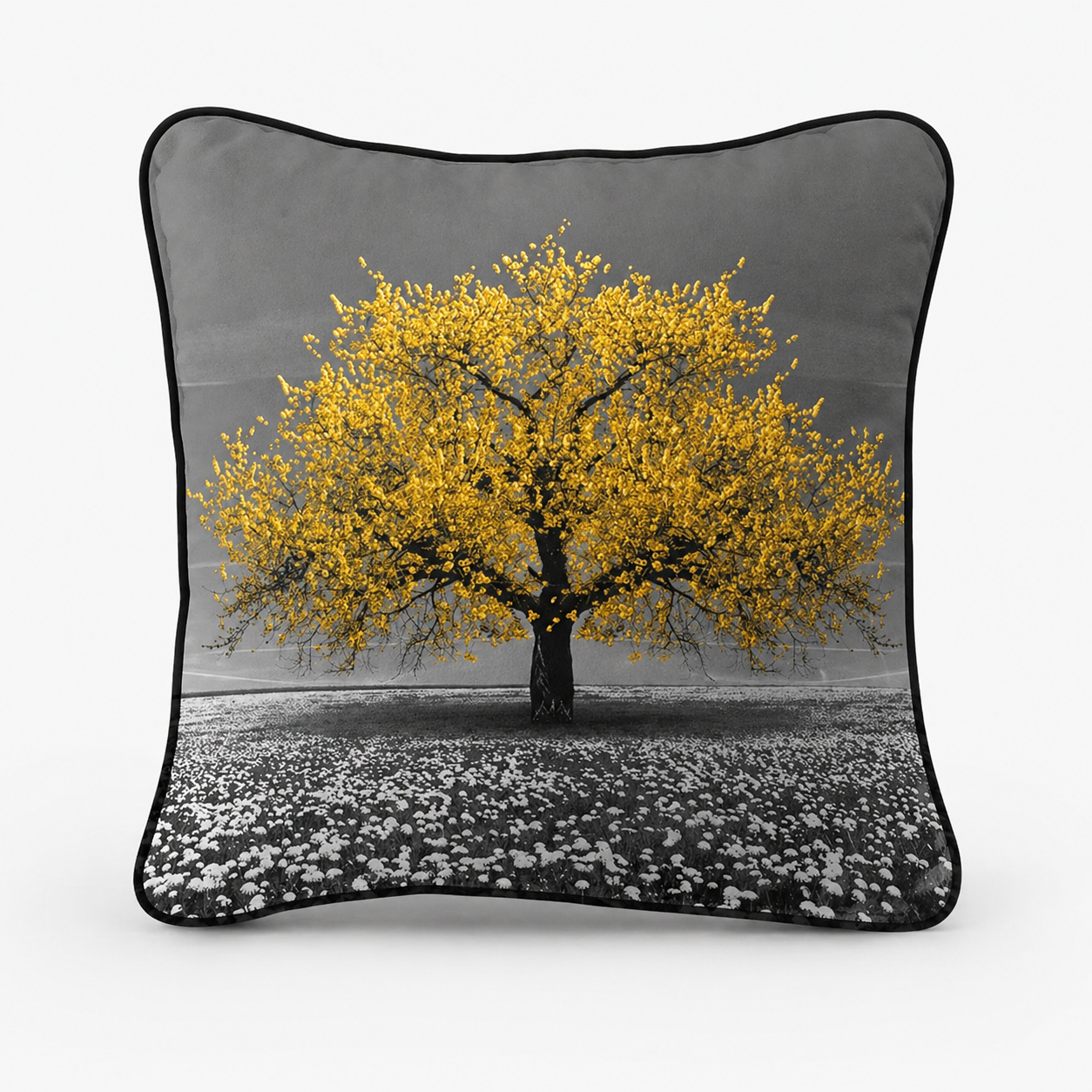 Yellow Cherry Tree Cushion - 55 x 55