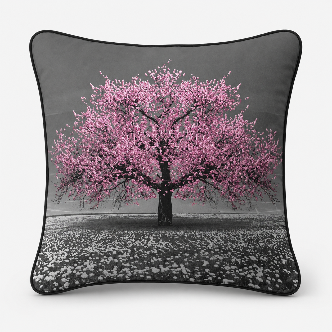Pink Cherry Tree Cushion - 55 x 55