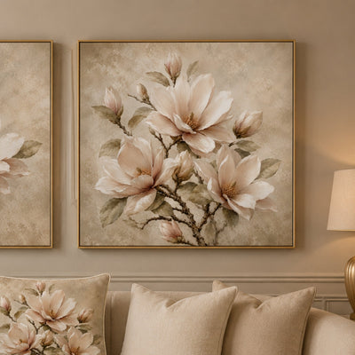 Floral Velvet Canvas Framed Art