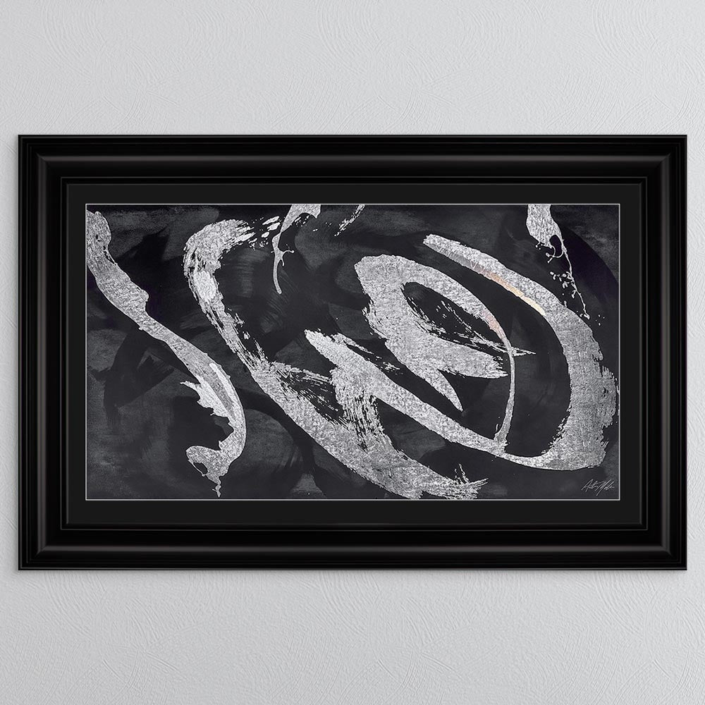 Landscape Abstract Swirls with Black Mount Framed Wall Art