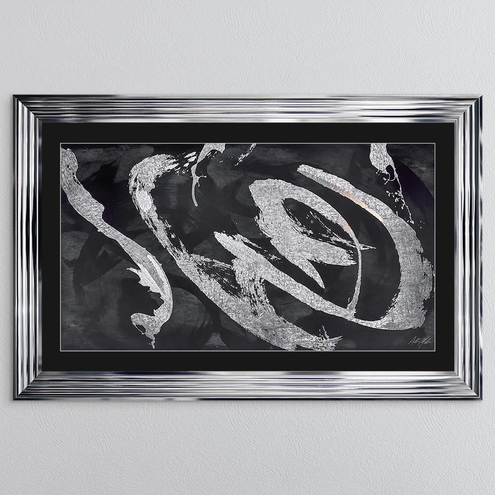 Landscape Abstract Swirls with Black Mount Framed Wall Art