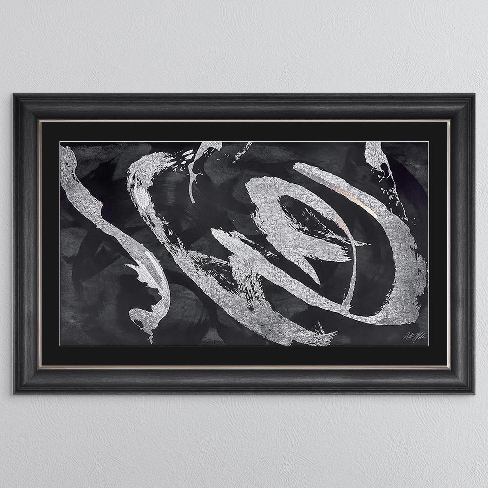 Landscape Abstract Swirls with Black Mount Framed Wall Art