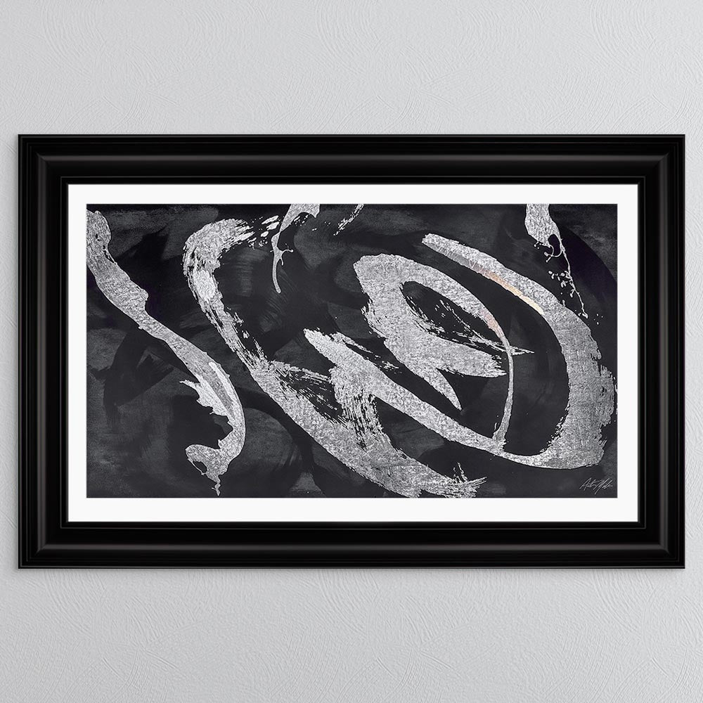 Landscape Abstract Swirls with White Mount Framed Wall Art