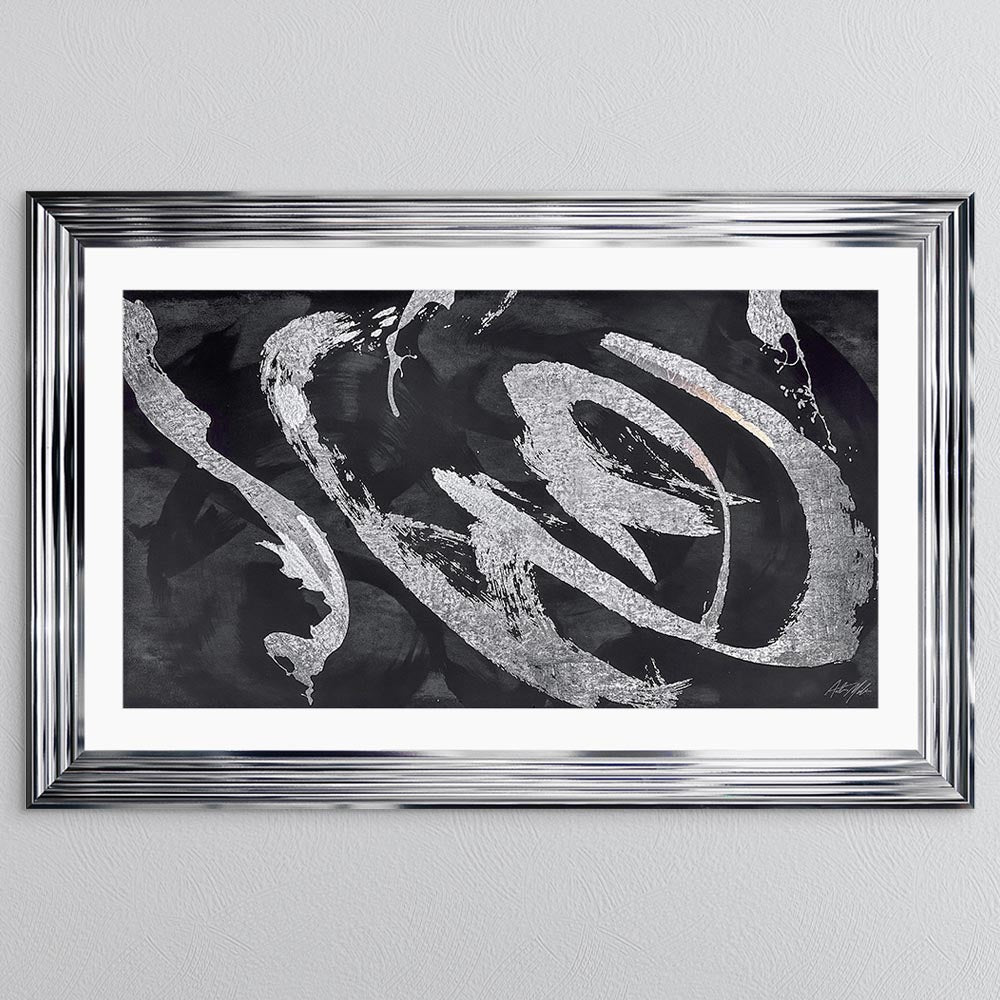 Landscape Abstract Swirls with White Mount Framed Wall Art