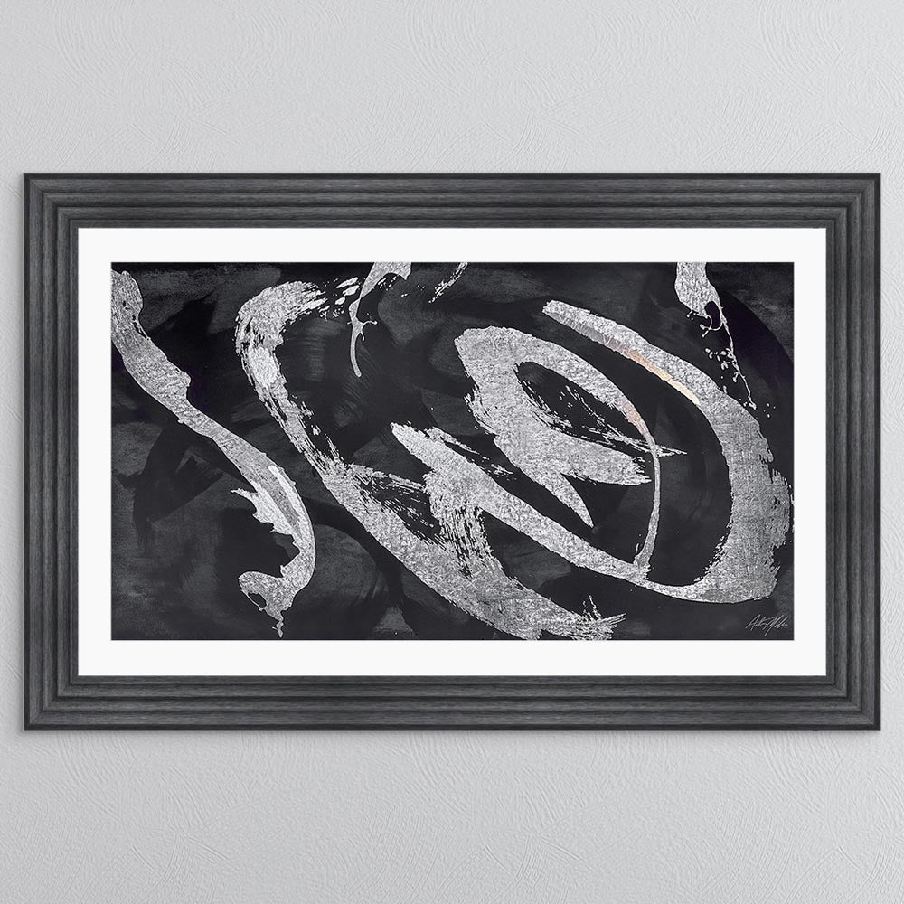 Landscape Abstract Swirls with White Mount Framed Wall Art