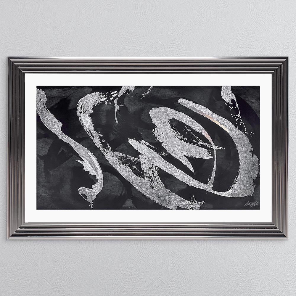 Landscape Abstract Swirls with White Mount Framed Wall Art
