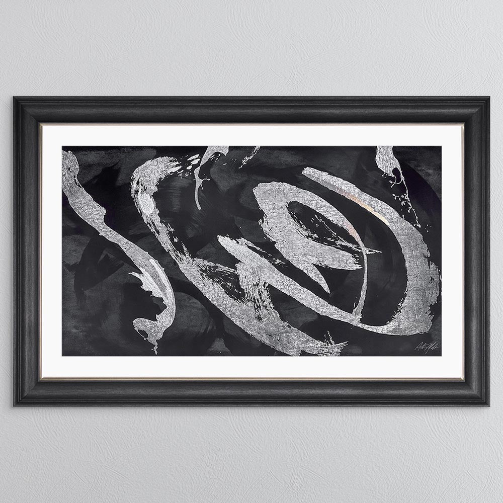 Landscape Abstract Swirls with White Mount Framed Wall Art