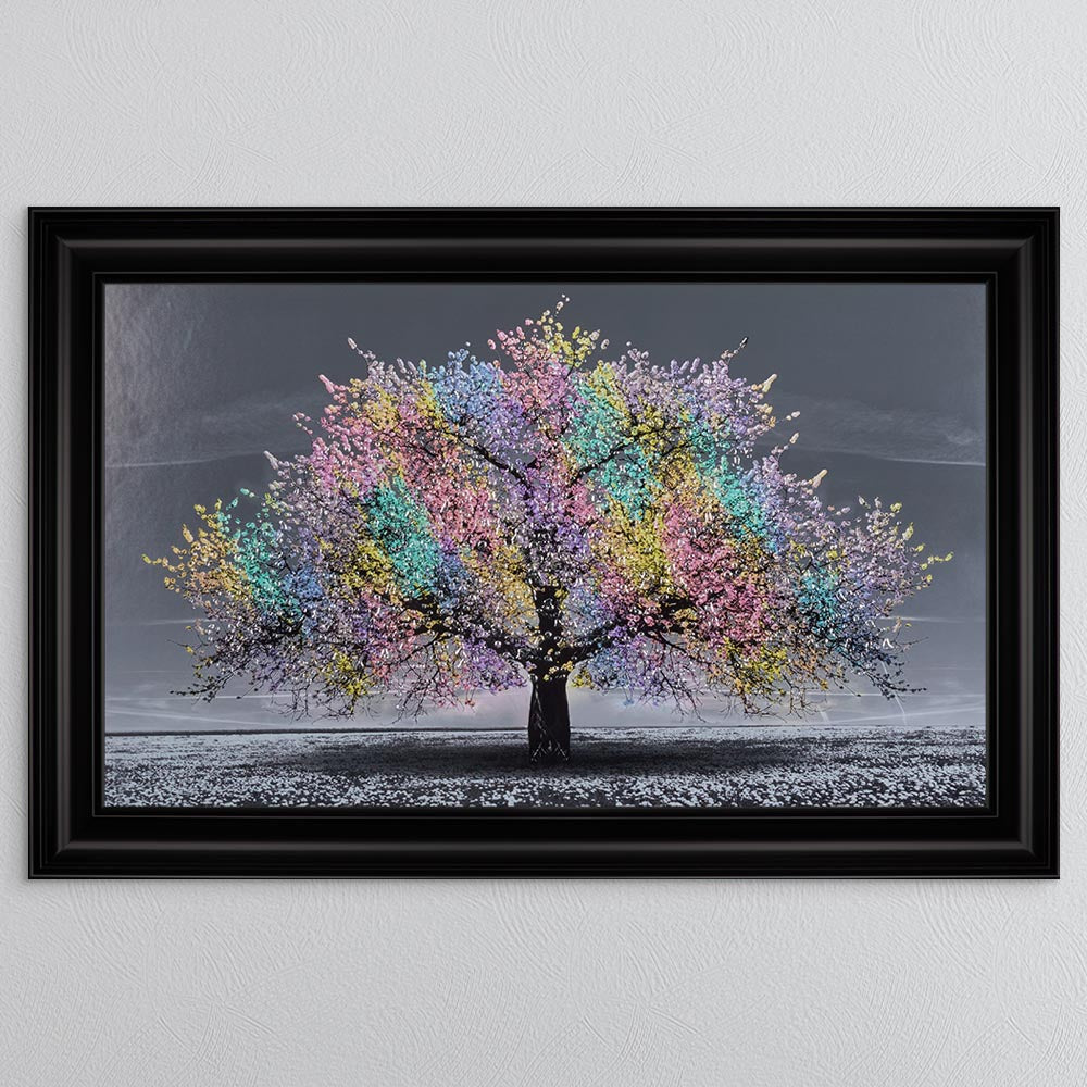 Multicoloured Cherry Tree Framed Wall Art
