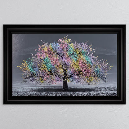 Multicoloured Cherry Tree Framed Wall Art