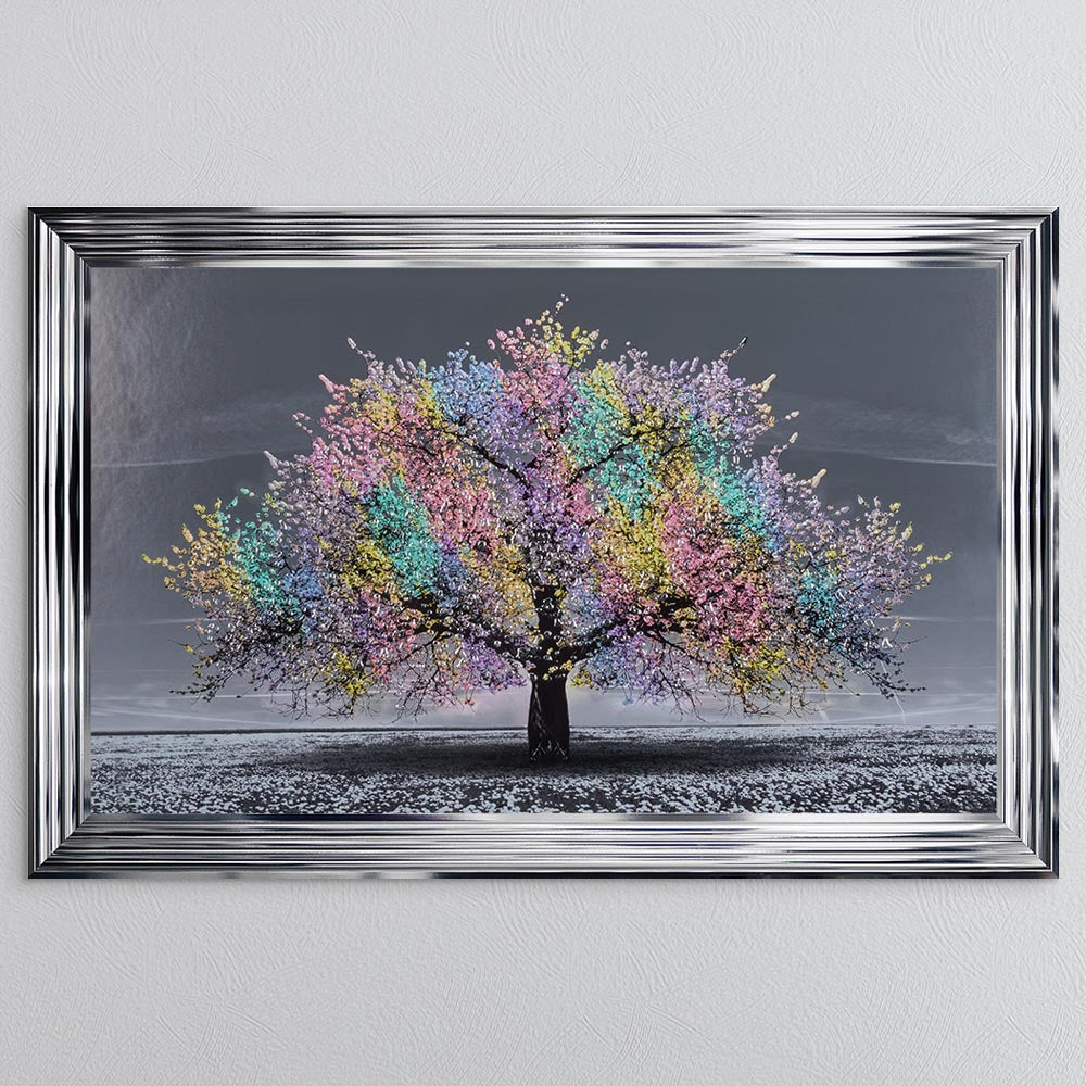 Multicoloured Cherry Tree Framed Wall Art