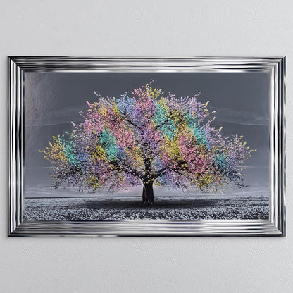 Multicoloured Cherry Tree Framed Wall Art