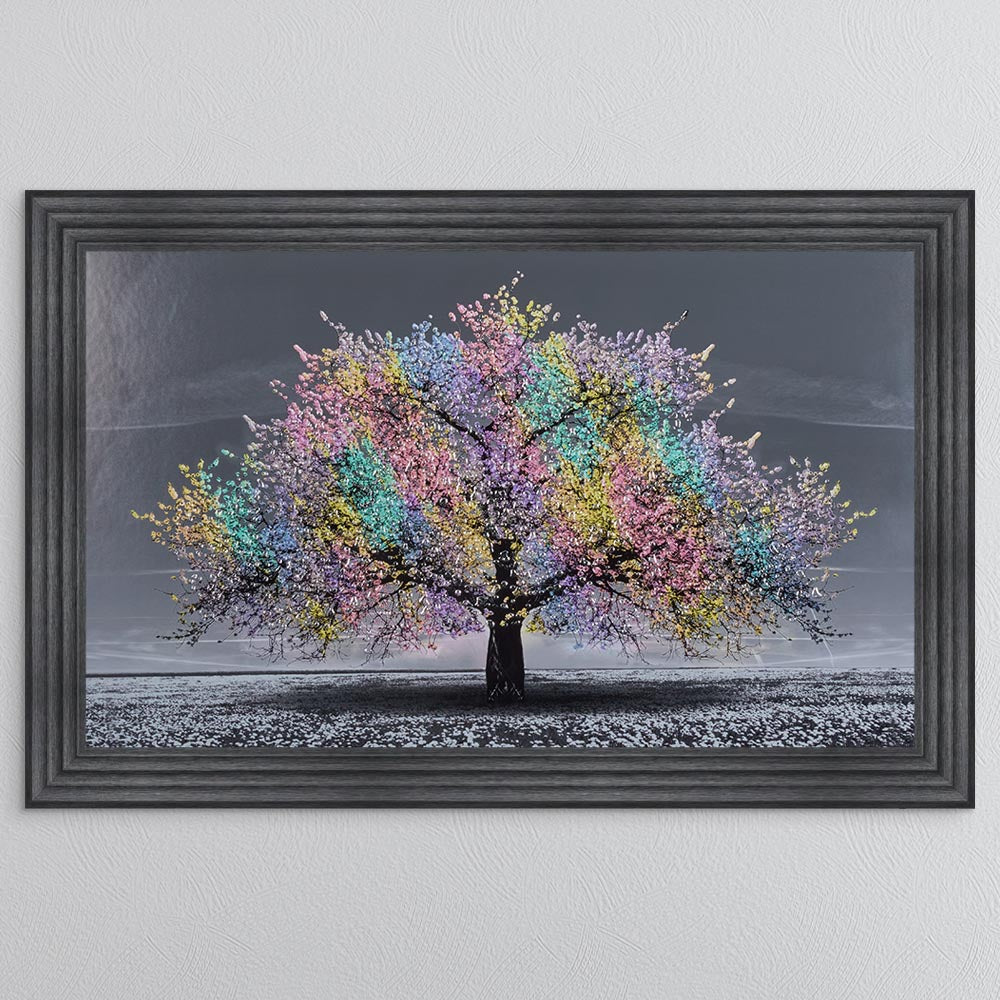 Multicoloured Cherry Tree Framed Wall Art