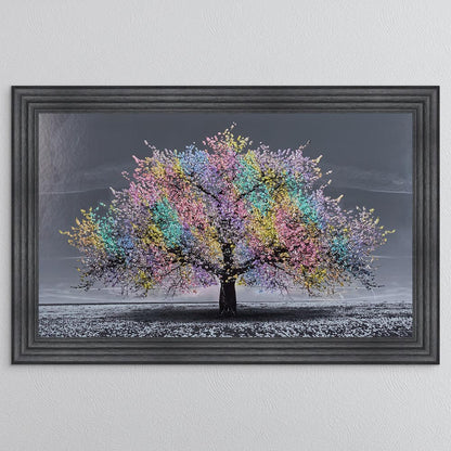 Multicoloured Cherry Tree Framed Wall Art