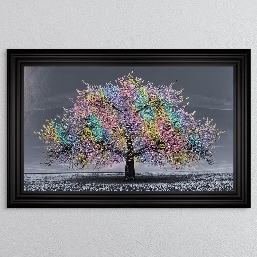 Multicoloured Cherry Tree Framed Wall Art
