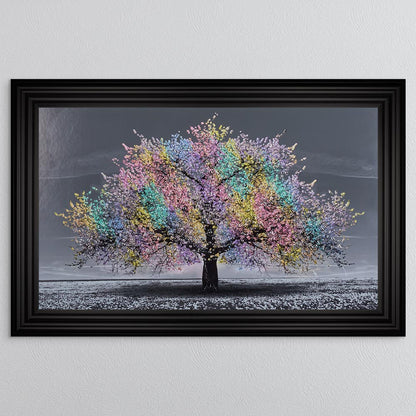 Multicoloured Cherry Tree Framed Wall Art
