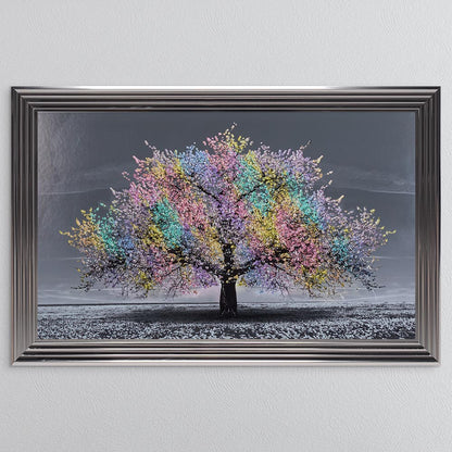 Multicoloured Cherry Tree Framed Wall Art
