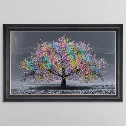 Multicoloured Cherry Tree Framed Wall Art