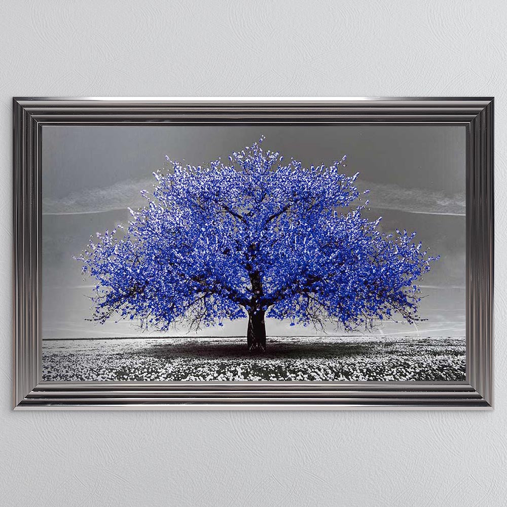 Navy Cherry Tree Framed Wall Art