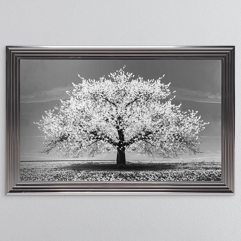 White Cherry Tree Framed Wall Art