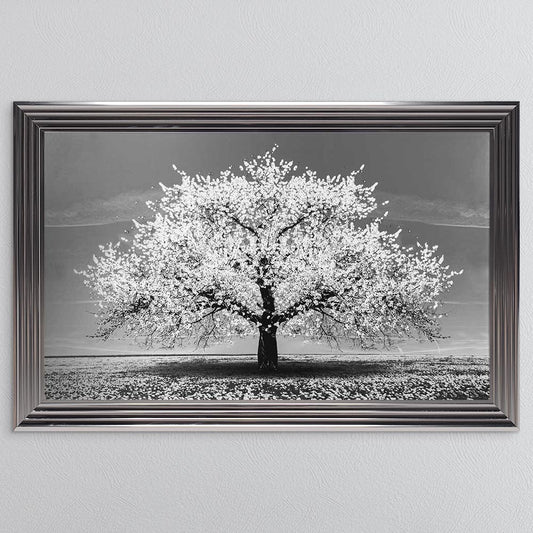 White Cherry Tree Framed Wall Art