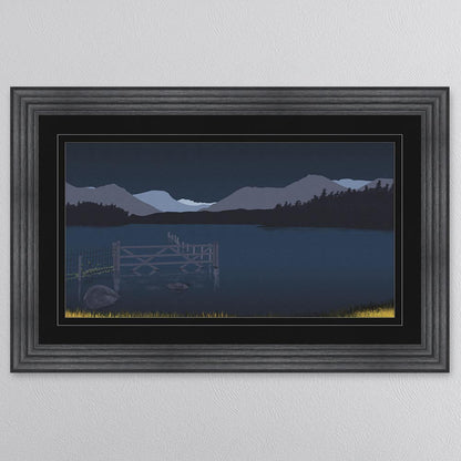 Derwentwater with Black Mount Framed Wall Art