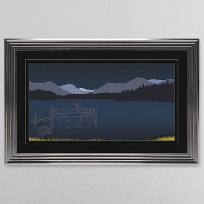Derwentwater with Black Mount Framed Wall Art