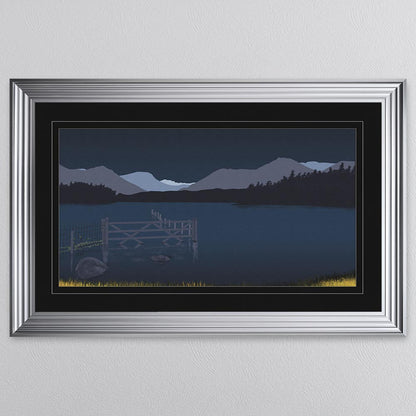 Derwentwater with Black Mount Framed Wall Art