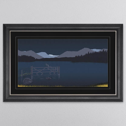 Derwentwater with Black Mount Framed Wall Art