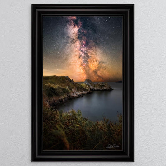 Three Cliffs Bay Milky Way Framed Wall Art