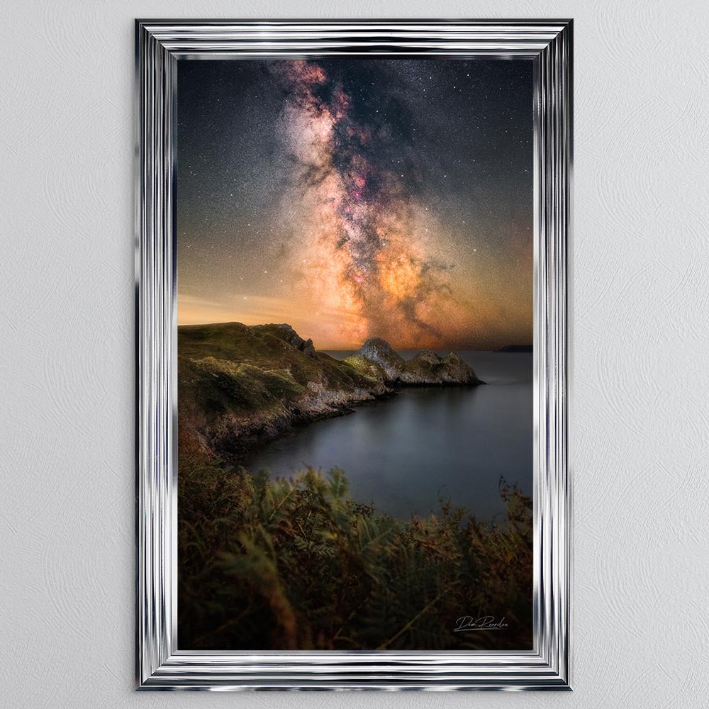 Three Cliffs Bay Milky Way Framed Wall Art