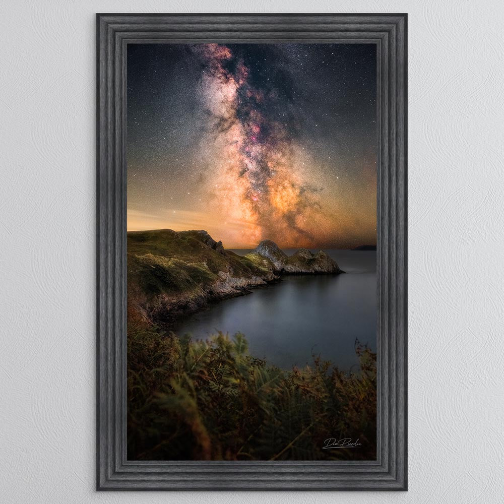 Three Cliffs Bay Milky Way Framed Wall Art