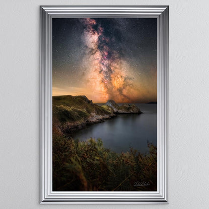 Three Cliffs Bay Milky Way Framed Wall Art