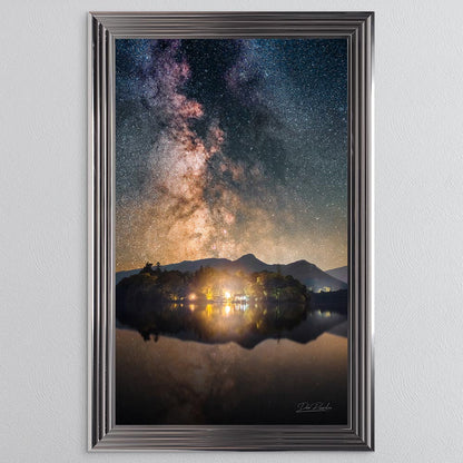 Derwentwater Reflection Milky Way Framed Wall Art