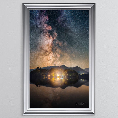 Derwentwater Reflection Milky Way Framed Wall Art