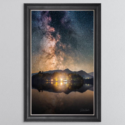 Derwentwater Reflection Milky Way Framed Wall Art