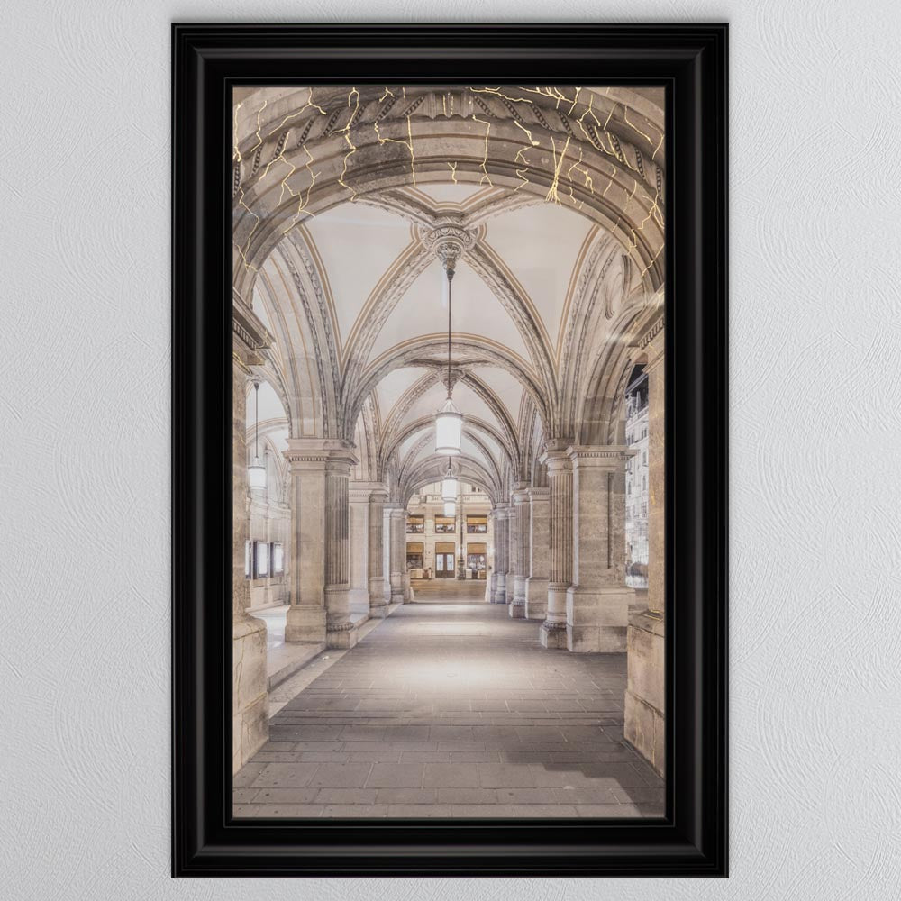 Vienna Walkway with Gold Foil Framed Wall Art