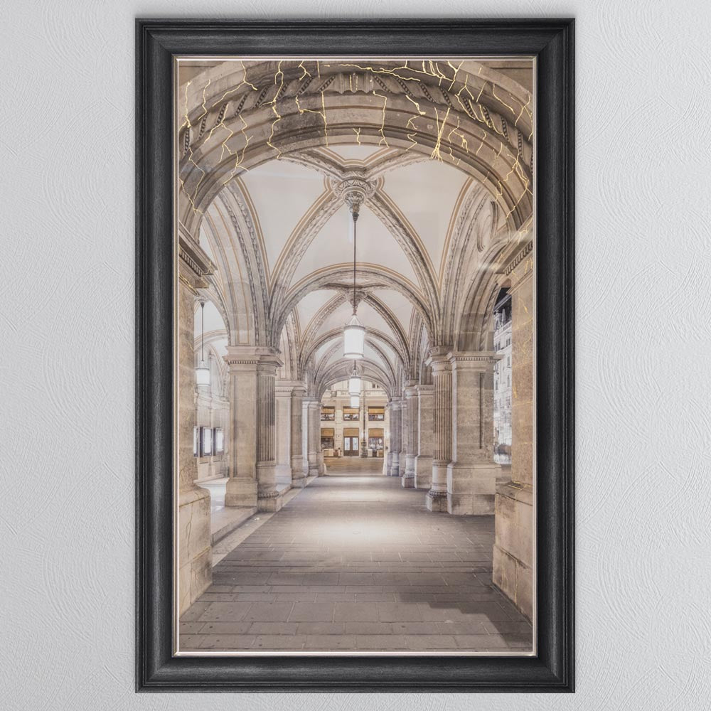 Vienna Walkway with Gold Foil Framed Wall Art