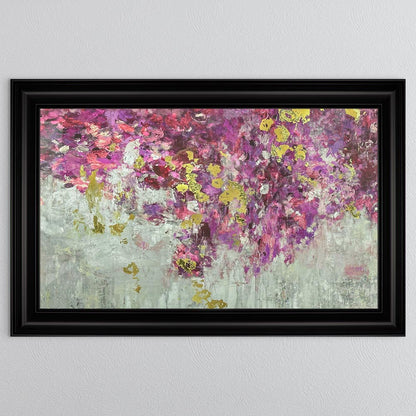 Blooming Pink with Gold Foil Framed Wall Art