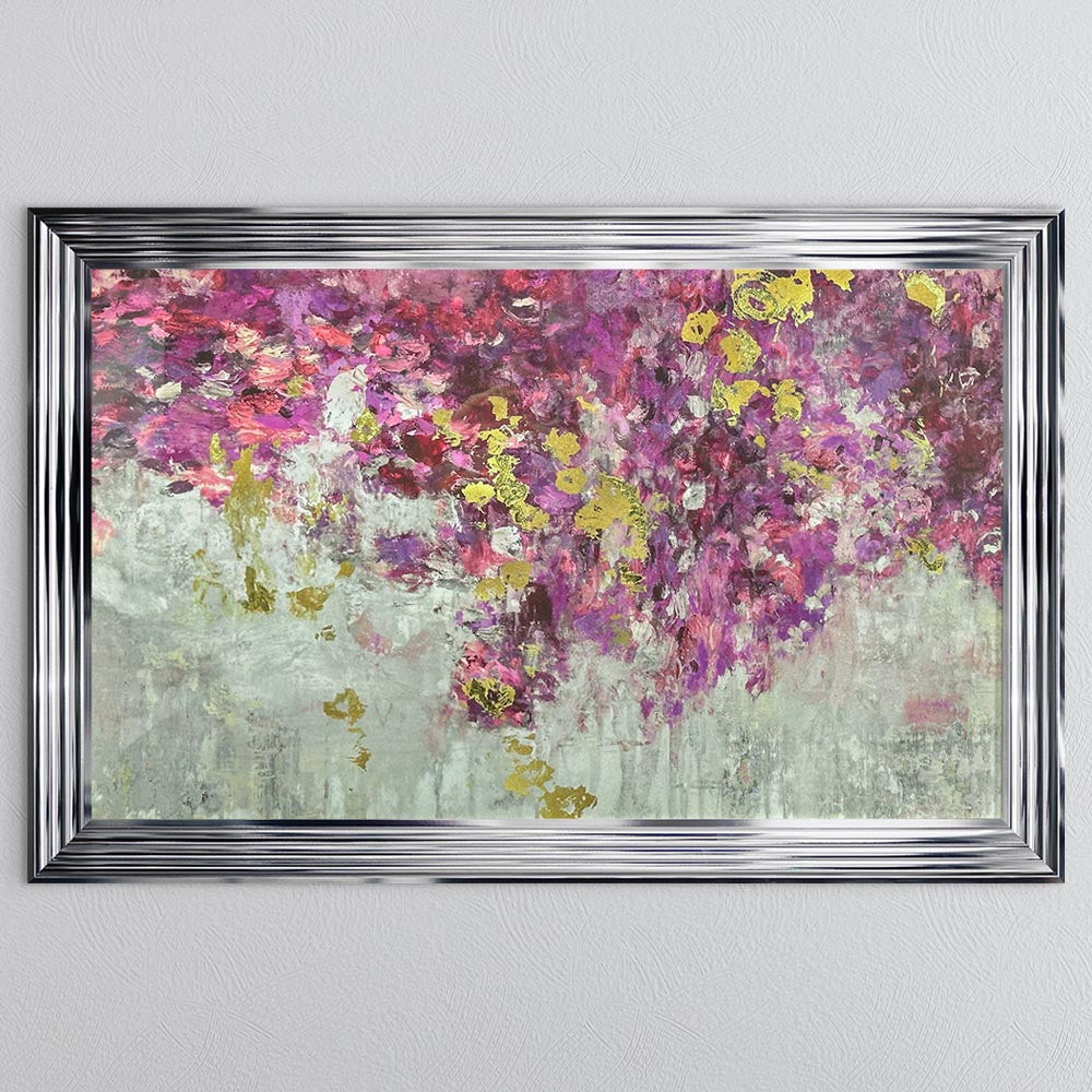 Blooming Pink with Gold Foil Framed Wall Art