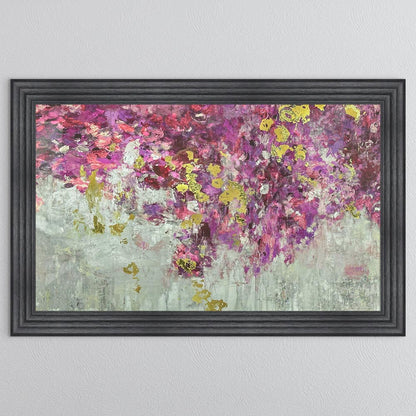 Blooming Pink with Gold Foil Framed Wall Art