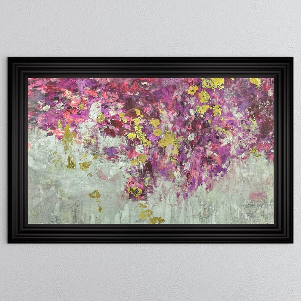 Blooming Pink with Gold Foil Framed Wall Art