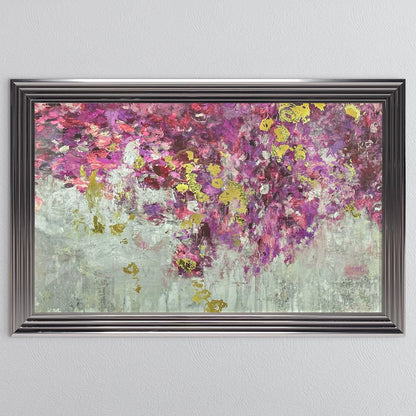 Blooming Pink with Gold Foil Framed Wall Art