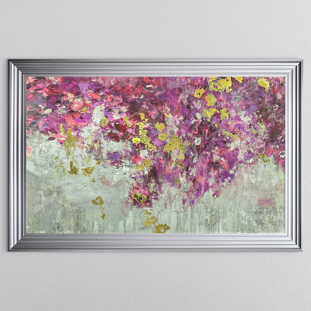 Blooming Pink with Gold Foil Framed Wall Art
