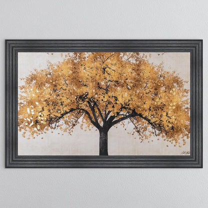 Gold Blossom Tree with Gold foil Framed Wall Art