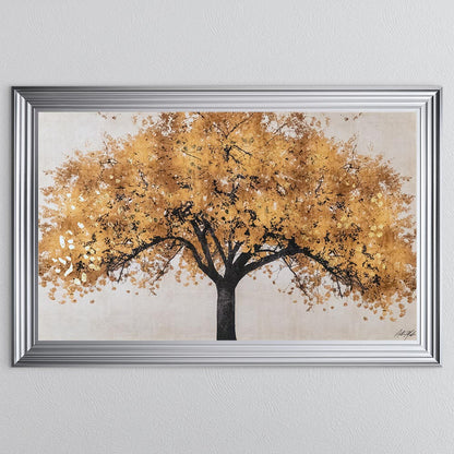 Gold Blossom Tree with Gold foil Framed Wall Art