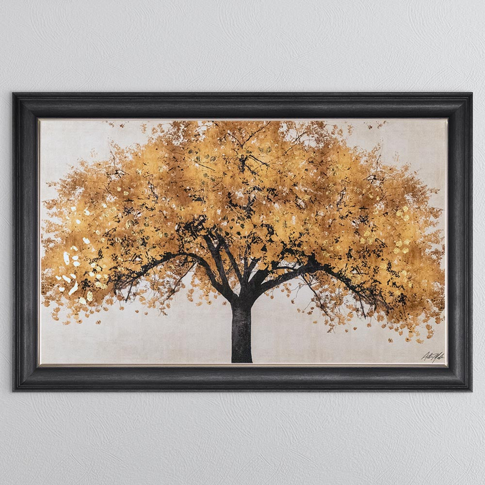 Gold Blossom Tree with Gold foil Framed Wall Art
