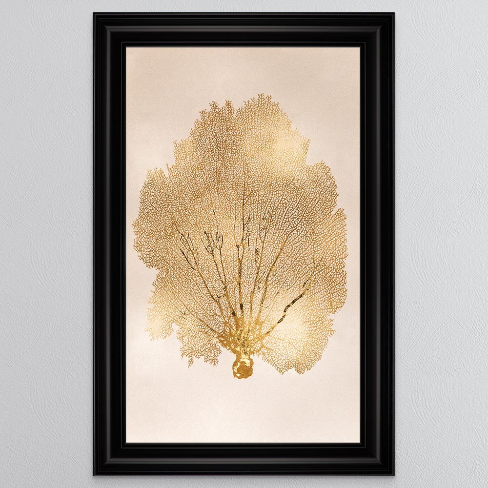 Gold Leaf 1 with Gold Foil Framed Wall Art