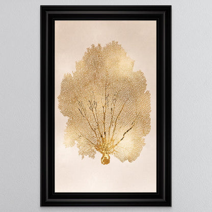 Gold Leaf 1 with Gold Foil Framed Wall Art