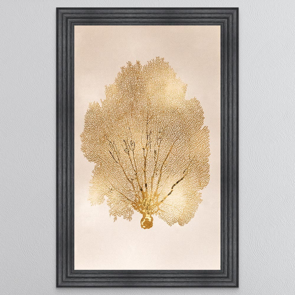 Gold Leaf 1 with Gold Foil Framed Wall Art
